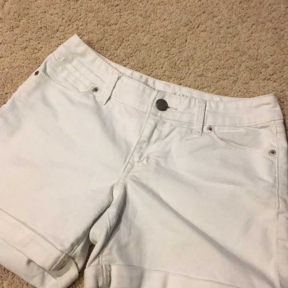 The Limited White Cuffed Denim Shorts